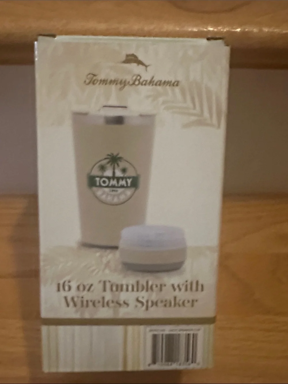Tommy Bahama Cream Travel Tumbler with Bluetooth Speaker